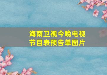 海南卫视今晚电视节目表预告单图片