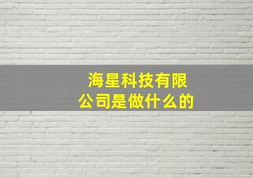 海星科技有限公司是做什么的