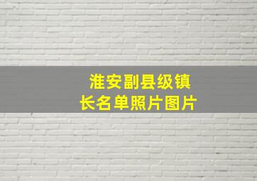 淮安副县级镇长名单照片图片