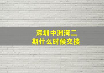 深圳中洲湾二期什么时候交楼