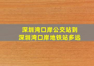 深圳湾口岸公交站到深圳湾口岸地铁站多远