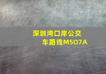 深圳湾口岸公交车路线M5O7A