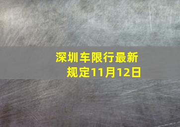 深圳车限行最新规定11月12日