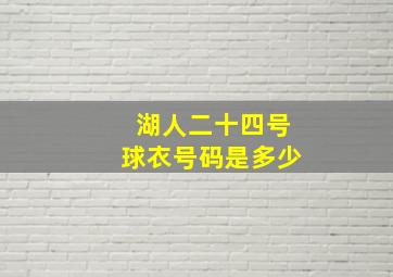 湖人二十四号球衣号码是多少