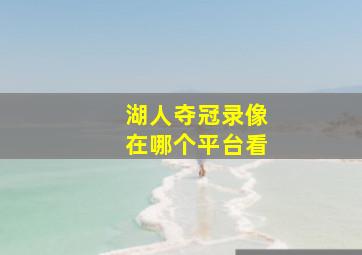 湖人夺冠录像在哪个平台看