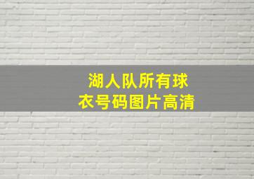 湖人队所有球衣号码图片高清