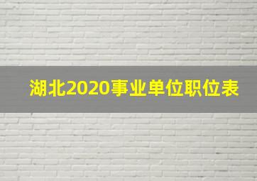 湖北2020事业单位职位表