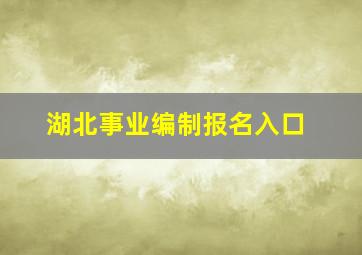 湖北事业编制报名入口