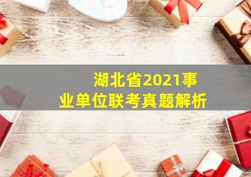 湖北省2021事业单位联考真题解析