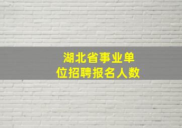 湖北省事业单位招聘报名人数