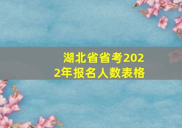 湖北省省考2022年报名人数表格