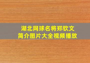 湖北网球名将郑钦文简介图片大全视频播放