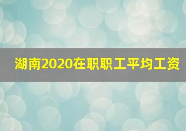 湖南2020在职职工平均工资