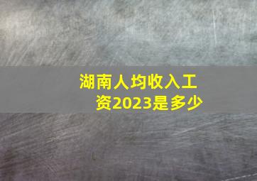 湖南人均收入工资2023是多少