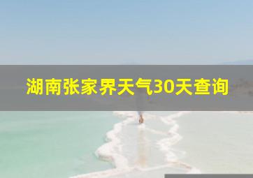 湖南张家界天气30天查询