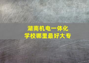 湖南机电一体化学校哪里最好大专