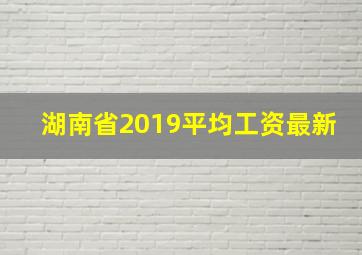 湖南省2019平均工资最新