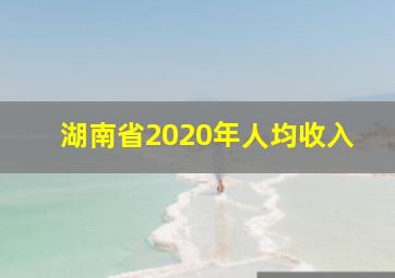 湖南省2020年人均收入