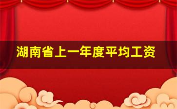 湖南省上一年度平均工资