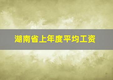 湖南省上年度平均工资