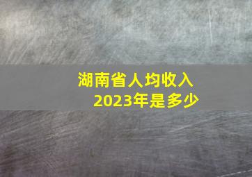 湖南省人均收入2023年是多少