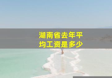 湖南省去年平均工资是多少