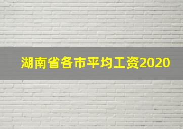 湖南省各市平均工资2020