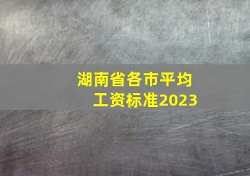 湖南省各市平均工资标准2023