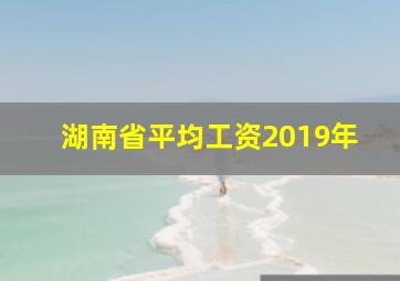 湖南省平均工资2019年