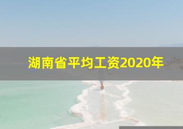 湖南省平均工资2020年