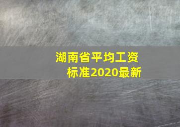 湖南省平均工资标准2020最新