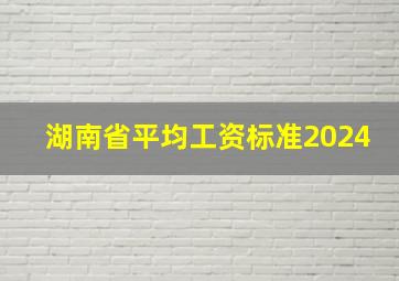 湖南省平均工资标准2024