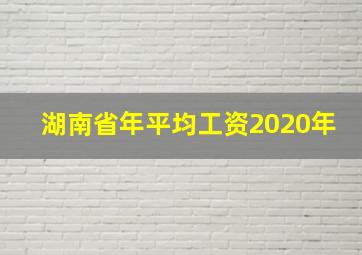 湖南省年平均工资2020年