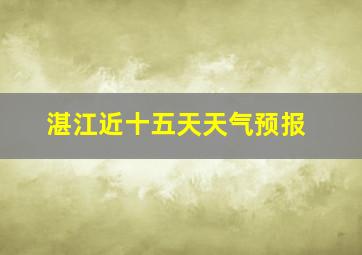 湛江近十五天天气预报