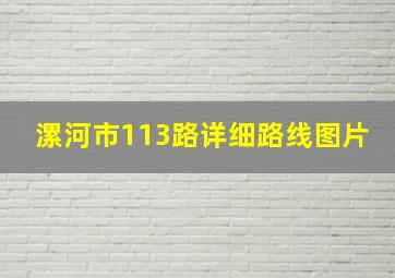 漯河市113路详细路线图片