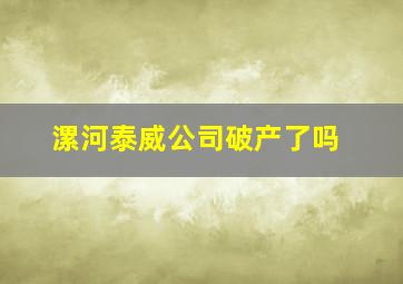 漯河泰威公司破产了吗