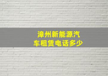 漳州新能源汽车租赁电话多少