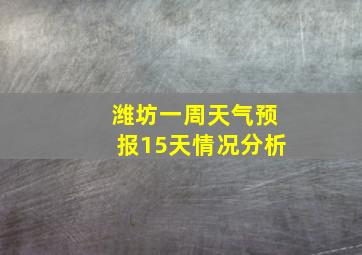 潍坊一周天气预报15天情况分析