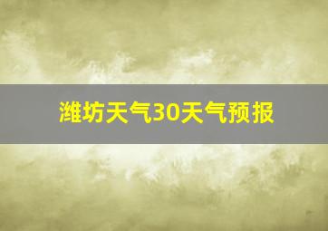 潍坊天气30天气预报