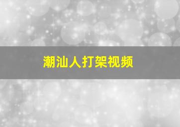 潮汕人打架视频