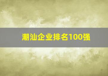 潮汕企业排名100强