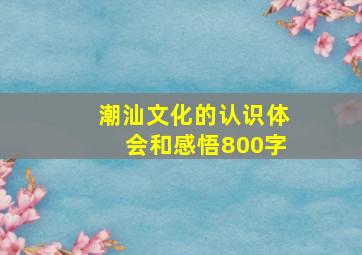 潮汕文化的认识体会和感悟800字