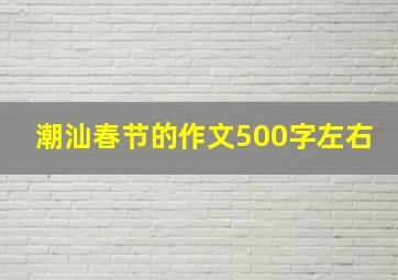 潮汕春节的作文500字左右