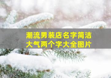 潮流男装店名字简洁大气两个字大全图片