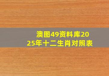 澳图49资料库2025年十二生肖对照表