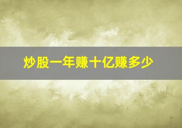 炒股一年赚十亿赚多少