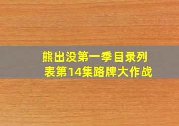 熊出没第一季目录列表第14集路牌大作战