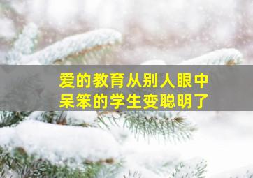 爱的教育从别人眼中呆笨的学生变聪明了