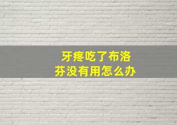 牙疼吃了布洛芬没有用怎么办