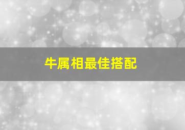 牛属相最佳搭配